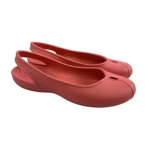 Crocs Olivia II Pink Coral Slingback Ballet Flat Slip On Round Toe Womens Size 9